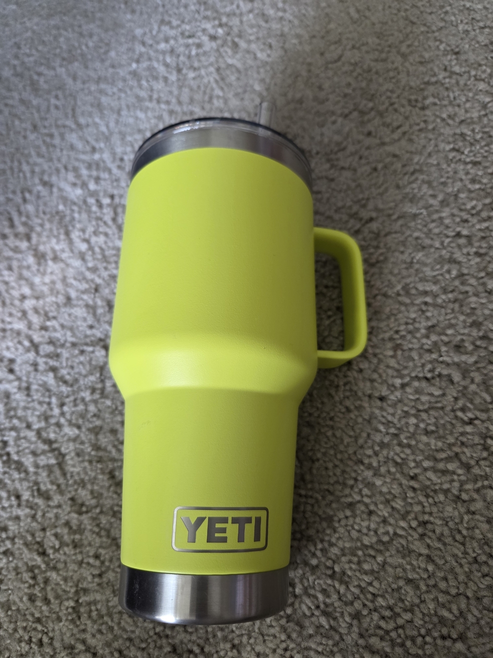 YETI Neon Yellow 35 Oz. Rambler Tumbler with Handle